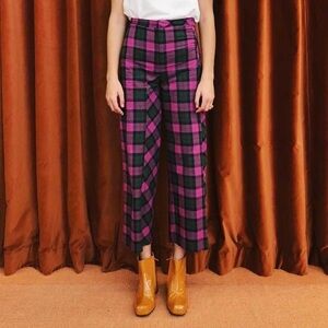 Collina Strada high waisted plaid pants XS